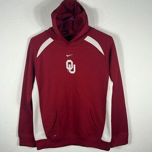 🏈 NIKE x OKLAHOMA‎ SOONERS Center Swoosh Embroidered Hoodie - Youth Sz L 16/18